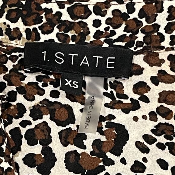 Leopard Cheetah Belted Shirt Dress Size XS - Picture 4 of 10